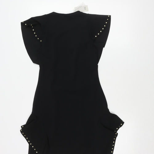 River Island Women's Black Studded Dress Size 8