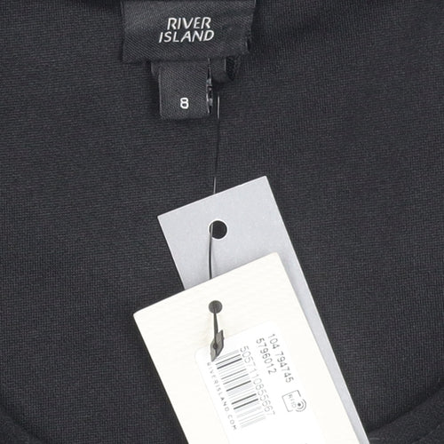 River Island Women's Black Studded Dress Size 8