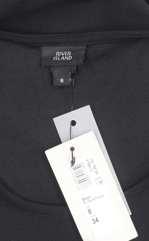 River Island Women's Black Studded Dress Size 8