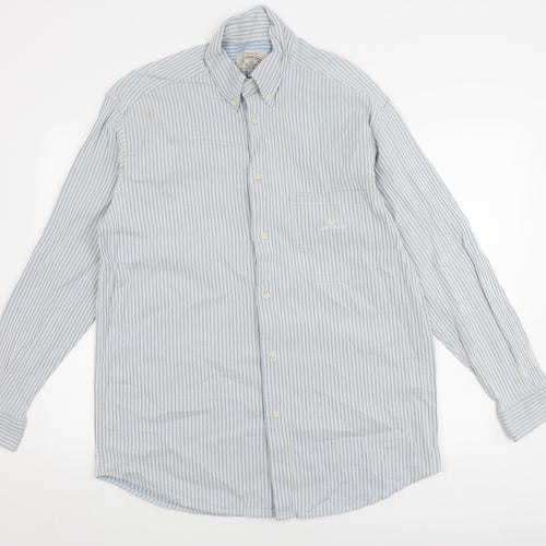 Armani Jeans Men's Blue Striped Long Sleeve Shirt XXL