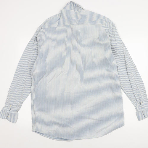 Armani Jeans Men's Blue Striped Long Sleeve Shirt XXL