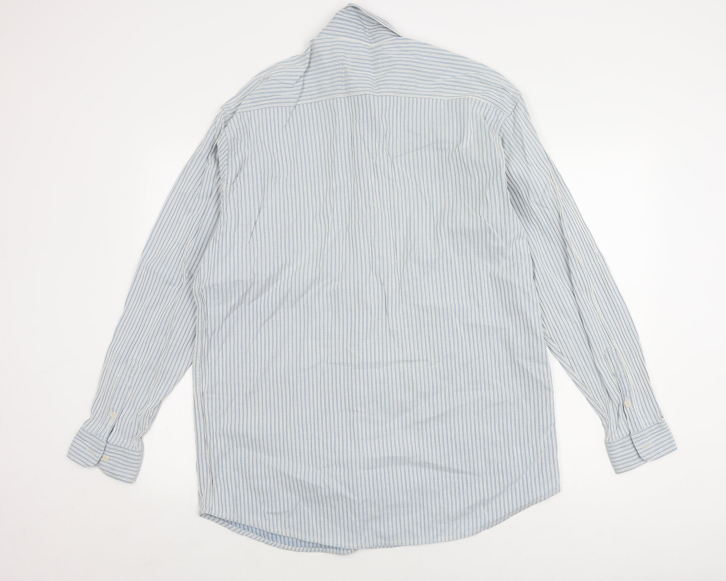 Armani Jeans Men's Blue Striped Long Sleeve Shirt XXL