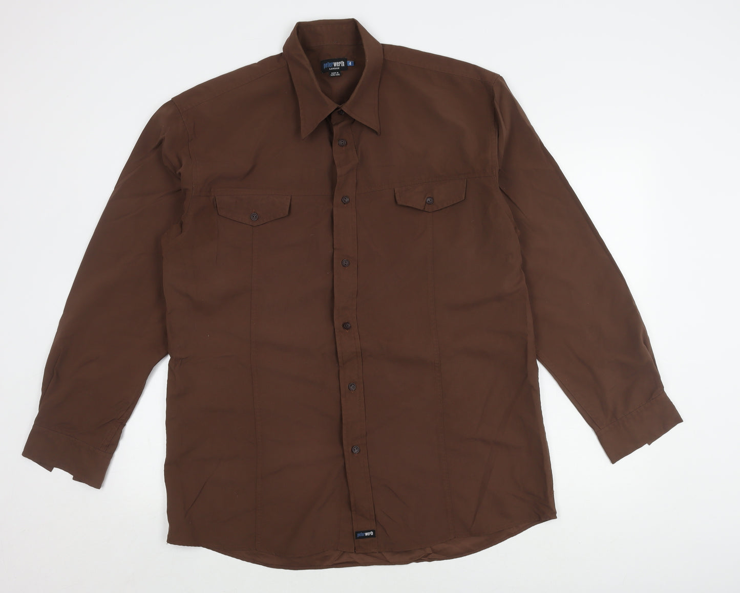 Peter Werth Men's Brown Long Sleeve Shirt Size 4