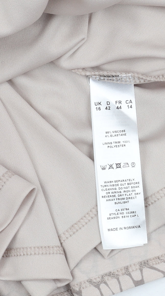 Eastex Women's Beige Geometric A-Line Skirt Size 16