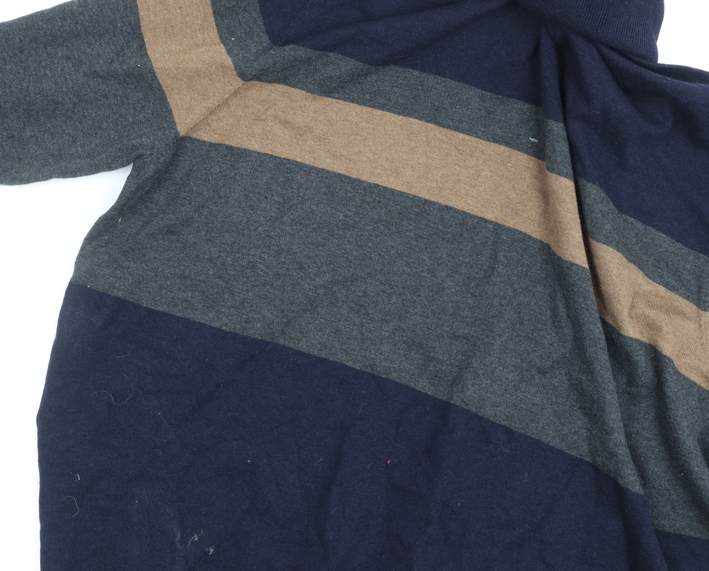 Marks and Spencer Men's 2XL Striped Pullover High Neck Jumper