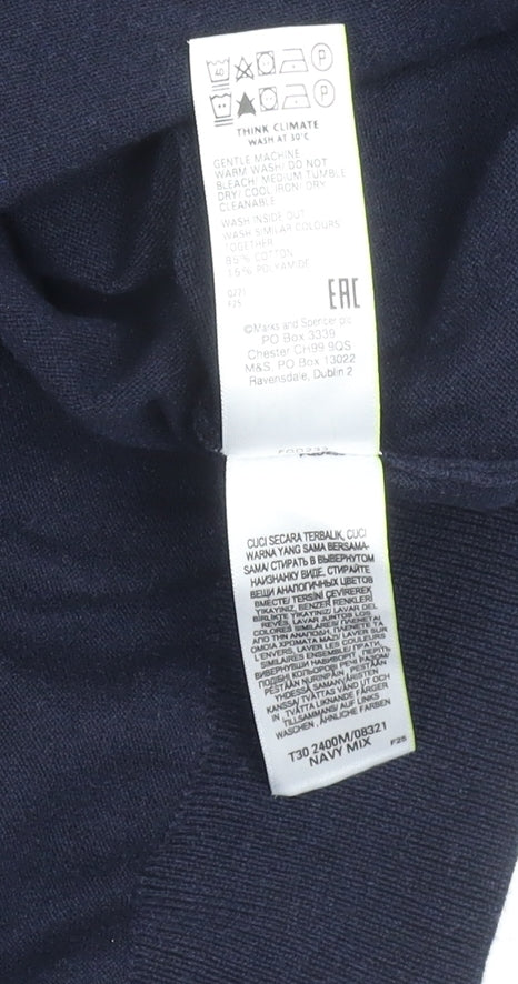 Marks and Spencer Men's 2XL Striped Pullover High Neck Jumper