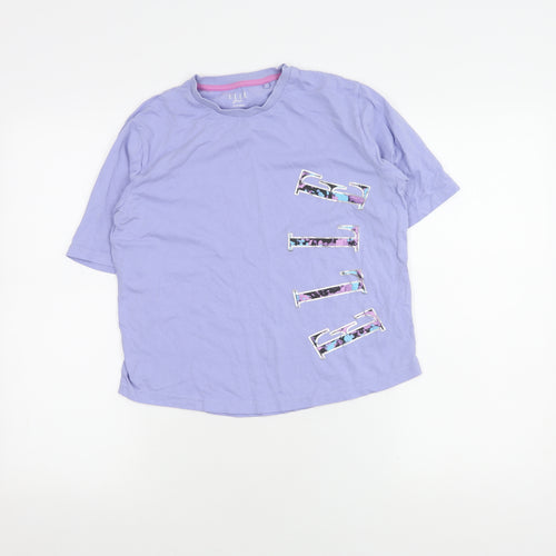 Elle Girls Purple T-Shirt 14-15 Years with Logo Accents