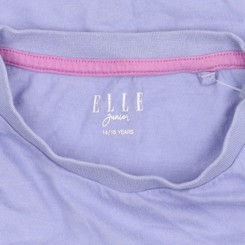 Elle Girls Purple T-Shirt 14-15 Years with Logo Accents