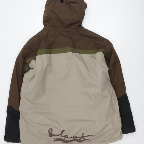 Boardpunk Men's Brown Puffer Jacket, Size L, Winter Ski Coat