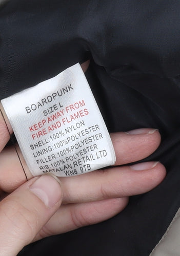 Boardpunk Men's Brown Puffer Jacket, Size L, Winter Ski Coat