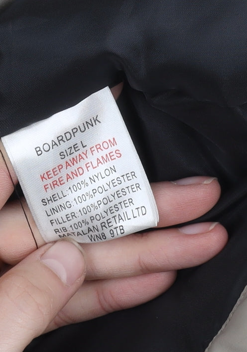 Boardpunk Men's Brown Puffer Jacket, Size L, Winter Ski Coat