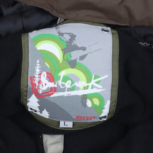 Boardpunk Men's Brown Puffer Jacket, Size L, Winter Ski Coat