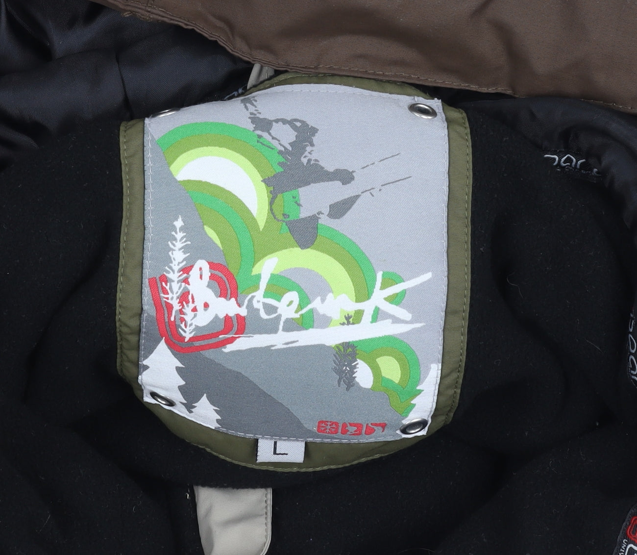 Boardpunk Men's Brown Puffer Jacket, Size L, Winter Ski Coat