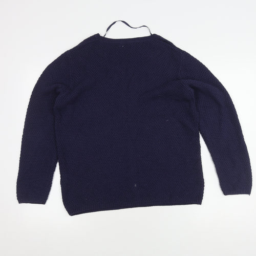 Damart Women's Blue Cable-Knit Cotton Jumper, Size 10