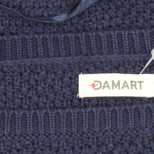 Damart Women's Blue Cable-Knit Cotton Jumper, Size 10