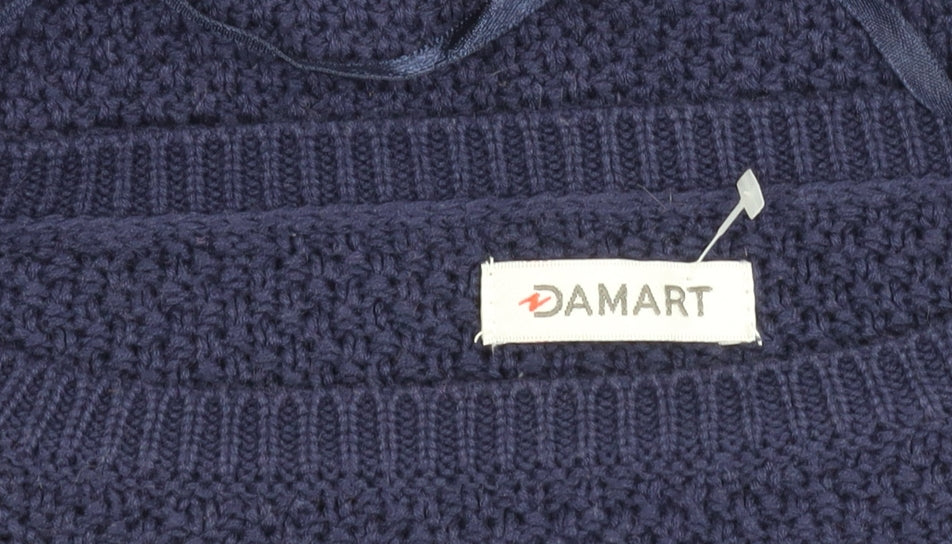 Damart Women's Blue Cable-Knit Cotton Jumper, Size 10