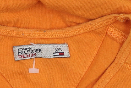 Tommy Hilfiger Women's Orange Long Sleeve T-Shirt XS