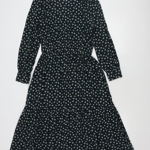 White Stuff Women’s Black Floral Long Sleeve Dress