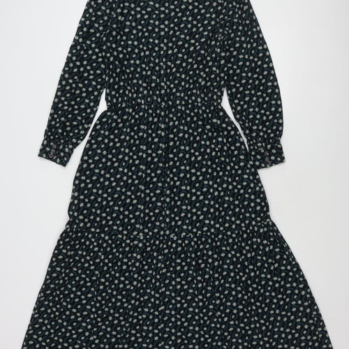 White Stuff Women’s Black Floral Long Sleeve Dress