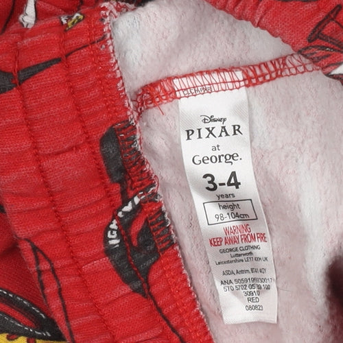 George Boys Red Cars Joggers 3-4 Years