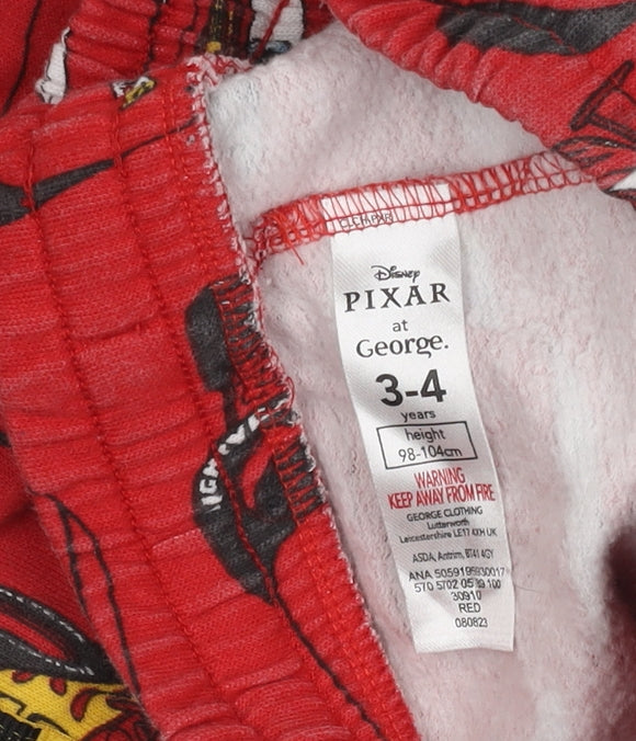 George Boys Red Cars Joggers 3-4 Years