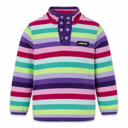 Land's End Girls Multicoloured Fleece Henley Sweatshirt, 3 Years