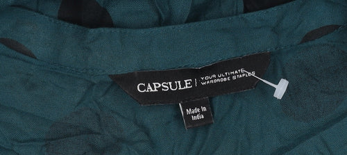 Capsule Women's Green Polka Dot Blouse, Size 18, Long Sleeve
