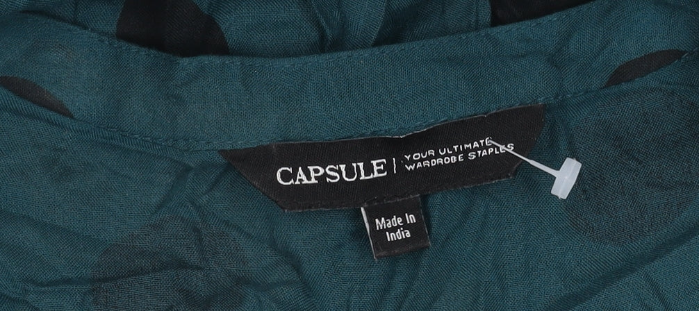 Capsule Women's Green Polka Dot Blouse, Size 18, Long Sleeve