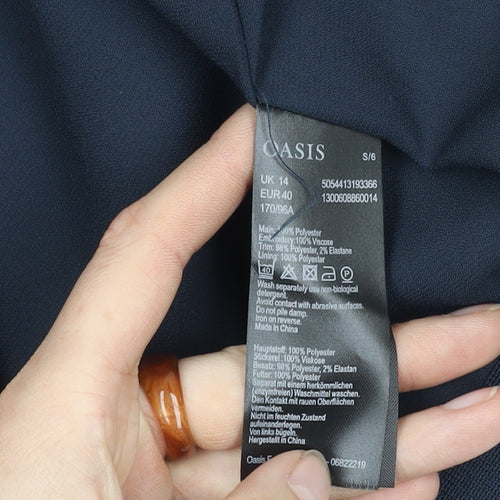 Oasis Women's Black Floral Bomber Jacket Size 14