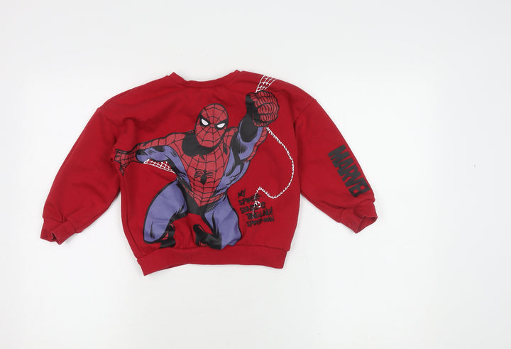 Marvel Spiderman Boys' Red Sweatshirt 4-5 Years Pullover