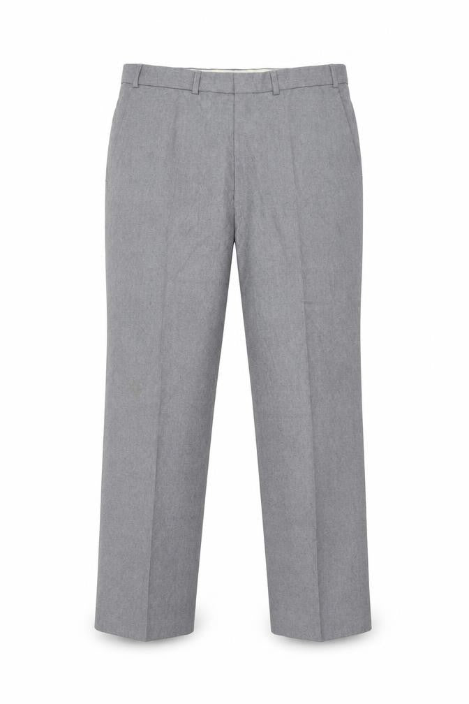 Front view of St Michael Men's Grey Trousers, size S, - Polyester Wool
