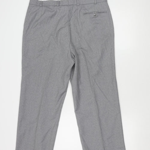 St Michael Men's Grey Trousers, Size S - Polyester Wool