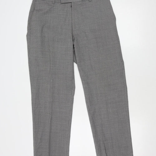Bosideng Men's Grey Dress Pants - Size 34, Wool, Formal