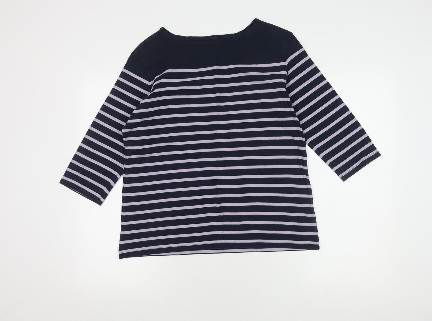 Seasalt Women's Blue Striped Boat Neck Top Size 16