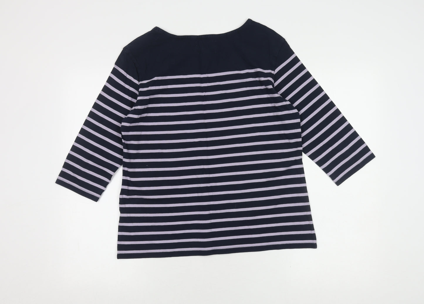 Seasalt Women's Blue Striped Boat Neck Top Size 16