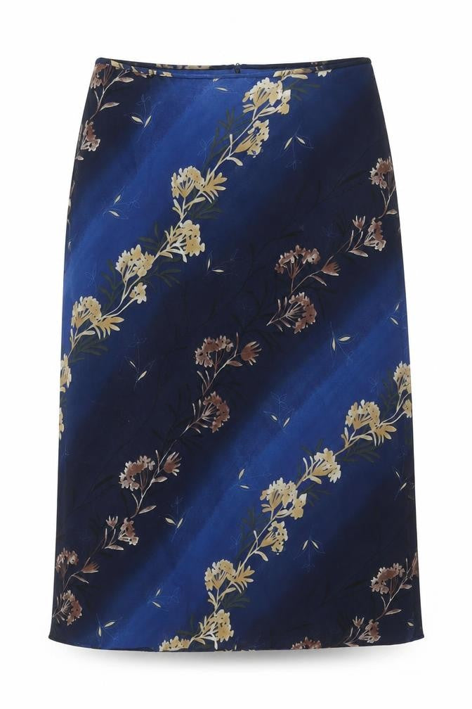 Lakeland Women's Blue Floral Skirt, Size 16