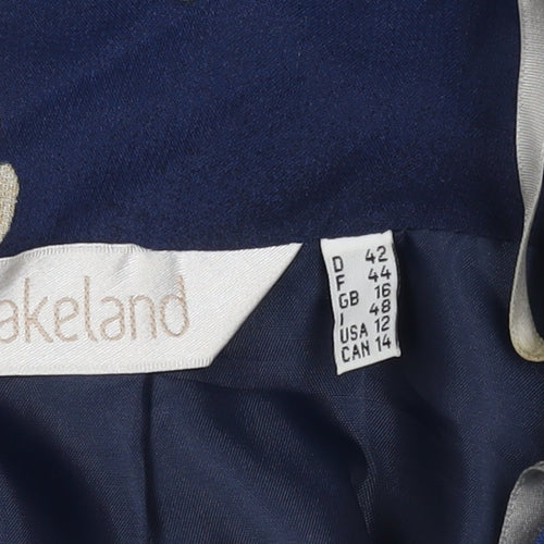 Lakeland Women's Blue Floral Skirt, Size 16