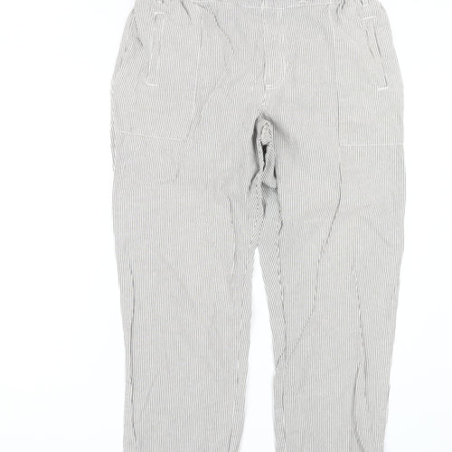 Cotton Traders Grey Striped Trousers L Casual, Unisex