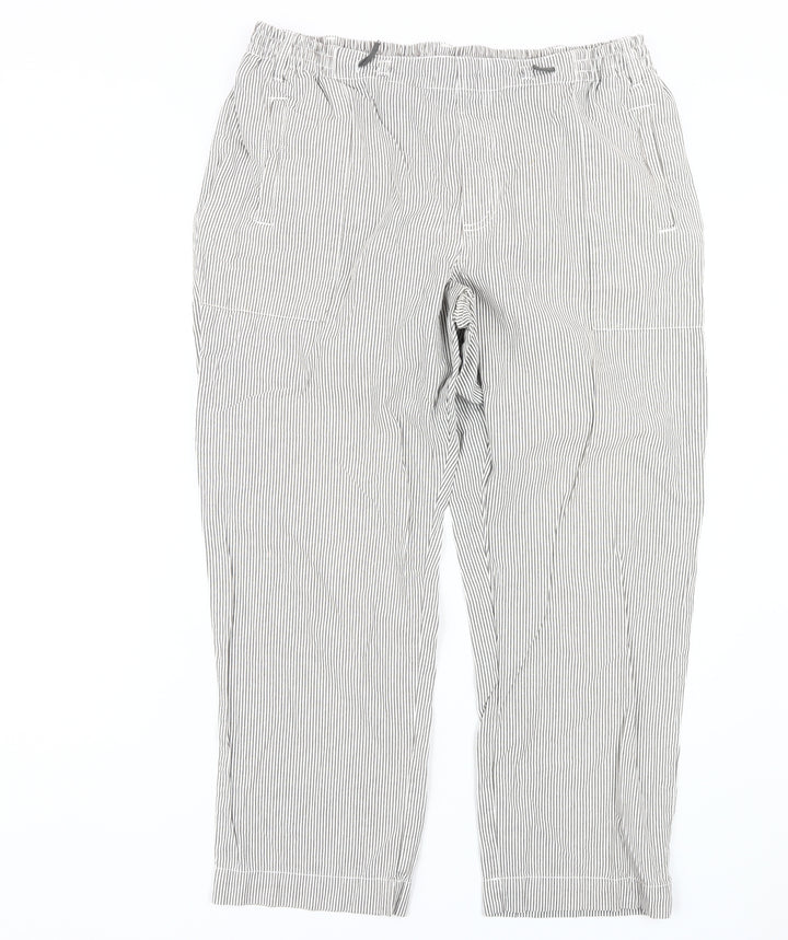 Cotton Traders Grey Striped Trousers L Casual, Unisex