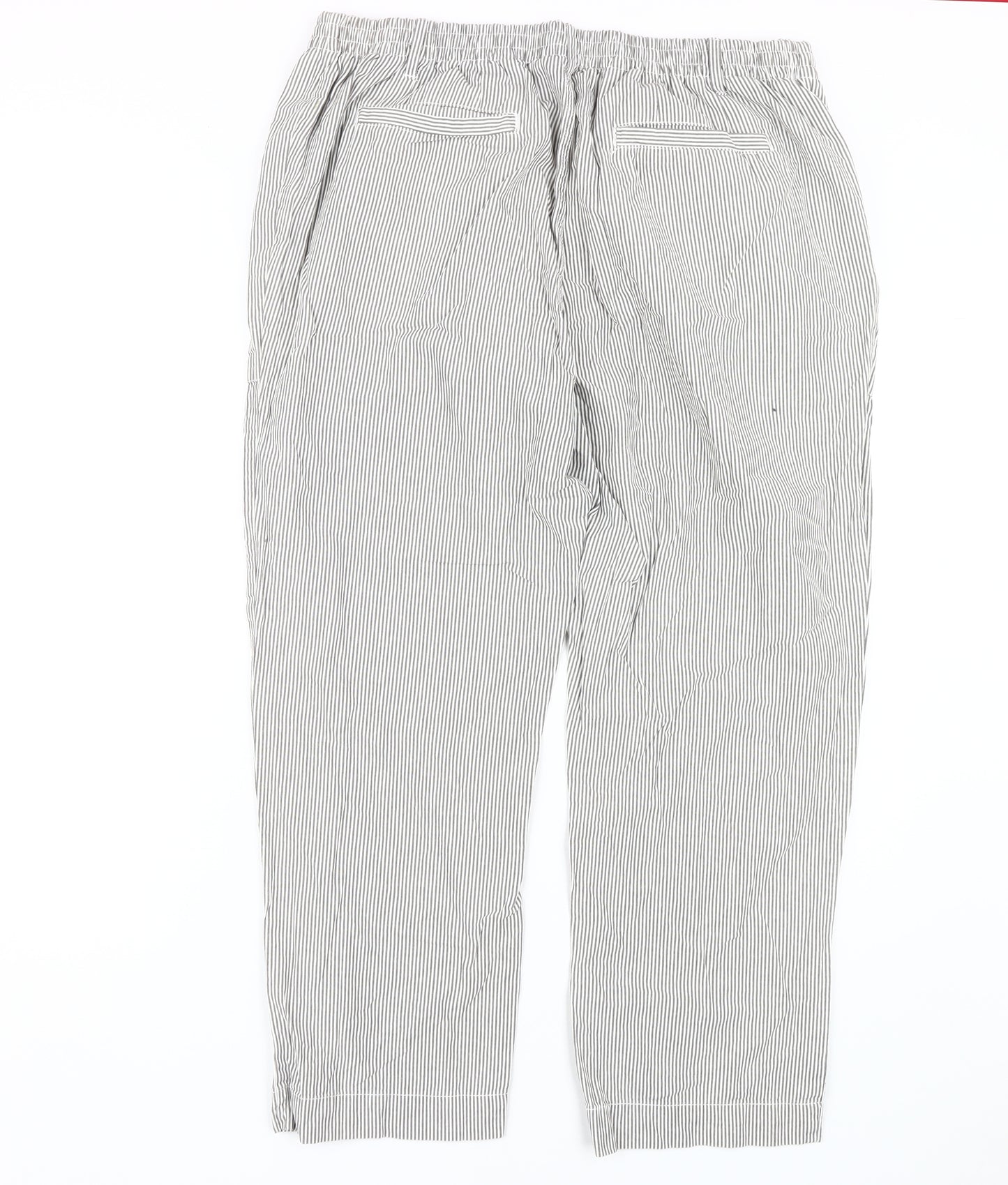 Cotton Traders Grey Striped Trousers L Casual, Unisex