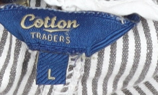 Cotton Traders Grey Striped Trousers L Casual, Unisex