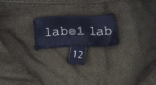 Label Lab Women's Green Button-Up Shirt - Size 12