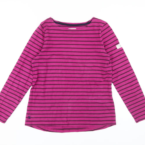 Joules Women's Pink Striped T-Shirt Size 10