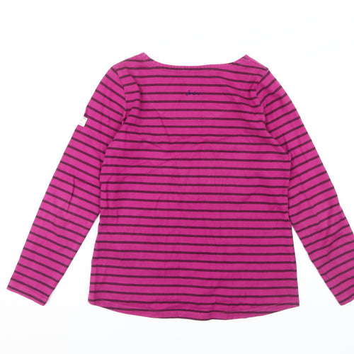 Joules Women's Pink Striped T-Shirt Size 10