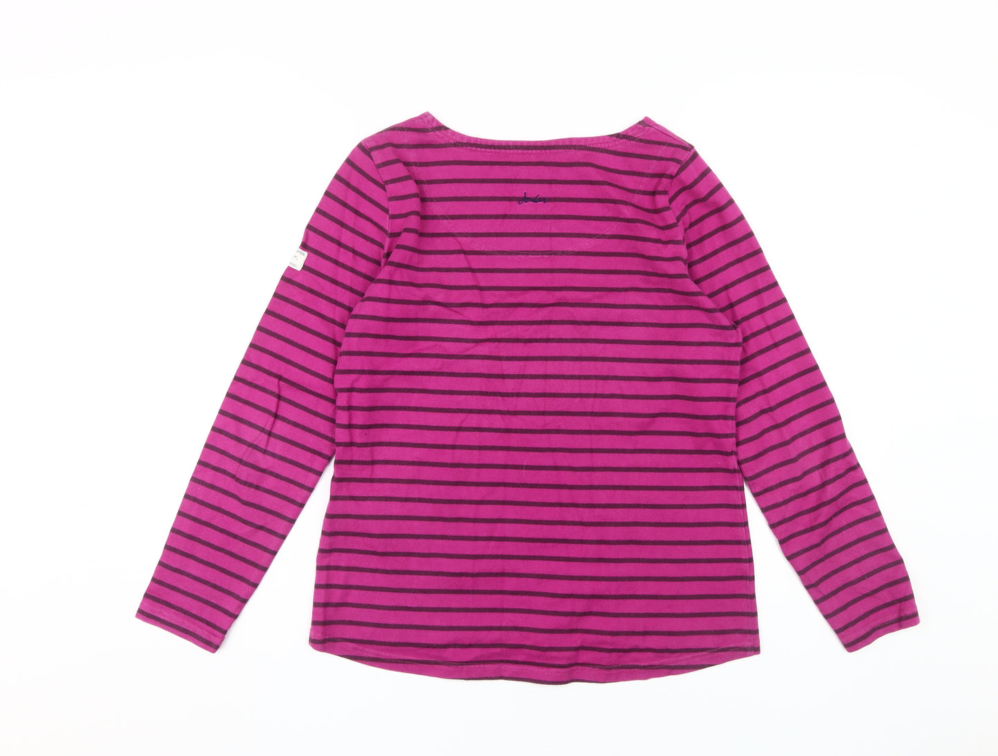 Joules Women's Pink Striped T-Shirt Size 10