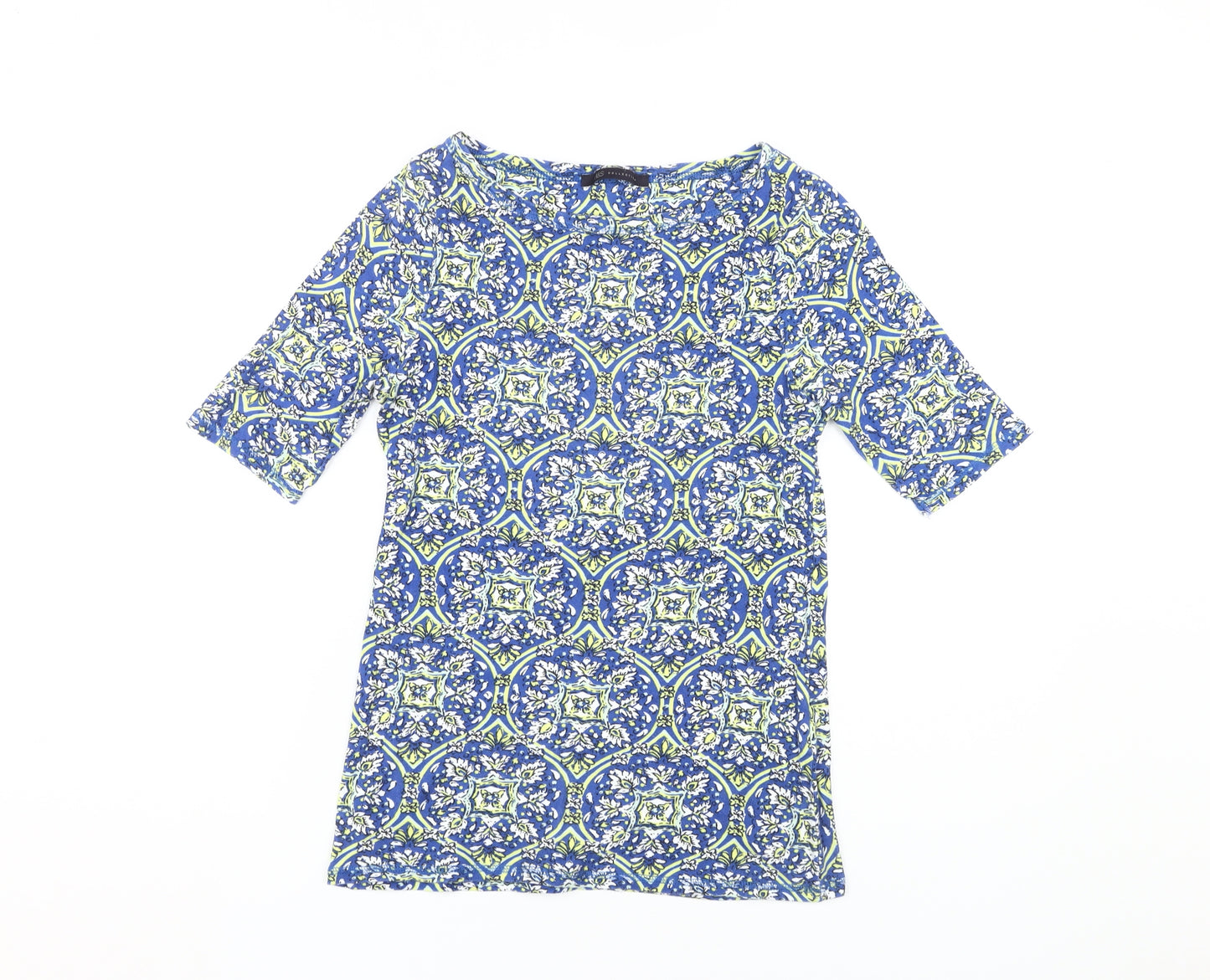Marks and Spencer Women's Blue Geometric T-Shirt 10