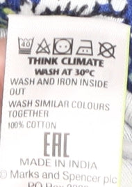 Marks and Spencer Women's Blue Geometric T-Shirt 10