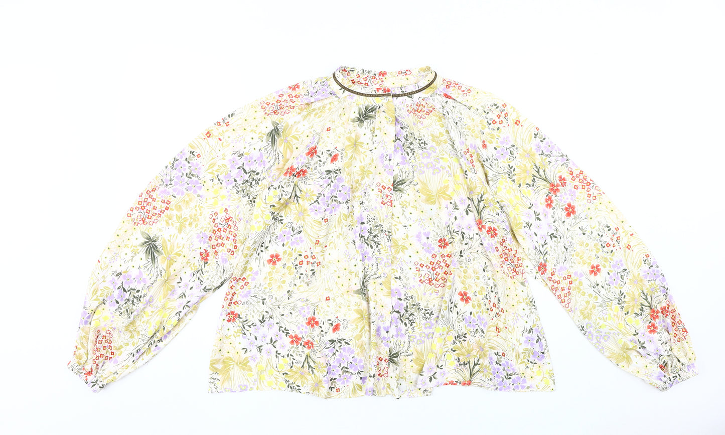 Marks and Spencer Women's Floral Blouse Size 8 Crew Neck