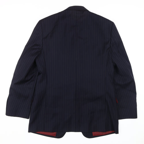 Marks and Spencer Men's Blue Striped Blazer 40R