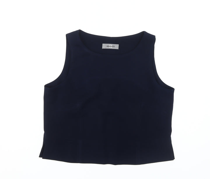 AMARANTO Women's Blue Tank, Size 14, Zip Closure
